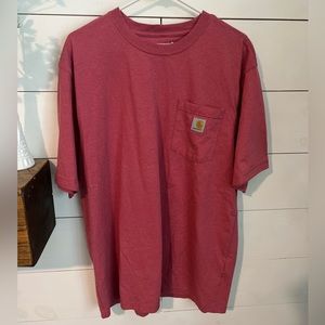 Mens Carhartt loose fit original red pocket t shirt